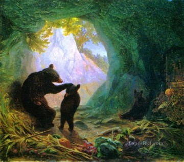 Bear Painting - Animal acting human Bear and cubs